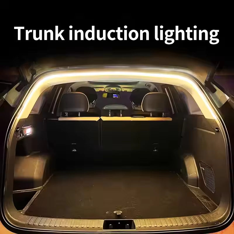 Car high brightness trunk lighting ambient light interior decoration LED wiring free automatic sensing tailgate light strip