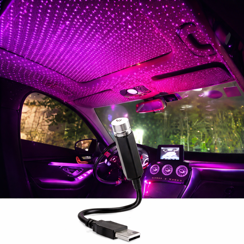 Mini LED Car Roof Star Night Light Projector Atmosphere Galaxy Lamp USB Decorative Adjustable for Auto Roof Room Ceiling Decor