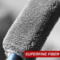 SEAMETAL Microfiber Car Wheel Brush, Plastic Handle Tire Rim Cleaning Tool with Wash Towel for Auto Detailing