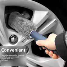 SEAMETAL Microfiber Car Wheel Brush, Plastic Handle Tire Rim Cleaning Tool with Wash Towel for Auto Detailing